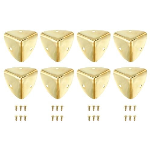 QUARKZMAN 8Stk Dekorative Box Eck Abdeckung 40mm Metall Kanten Schutz Möbel Eck Kanten Schutz mit Schrauben Gold QUARKZMAN 8Stk Dekorative Box Eck Abdeckung 40mm Metall Kanten Schutz Möbel Eck Kanten Schutz mit Schrauben Gold von QUARKZMAN