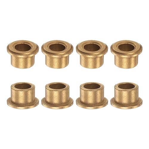 QUARKZMAN 8Stk Flansch Lager Hülse 8mm Bohrung 12mm AD 10mm Länge 2mm Flansch Dicke Bronze Buchse Selbstschmierende Gleitbuchsen Hülse für Industrieanlagen von QUARKZMAN