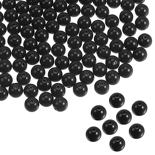 QUARKZMAN 900Stk Acryl Runde Perlen 10mm Lose Handwerk Perle Sortiert Bonbon Farbe für Basteln Armband Ohrring Halskette Schmuck Herstellung Schwarz von QUARKZMAN