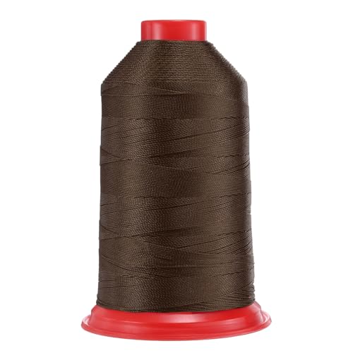 QUARKZMAN 962 Yards Bonded Nylon Nähgarn Größe 630D/3 Nähen-Schweres Duty Nylon Polstergarn Outdoor-Garn für Leder Jeans und Webhandwerk Maschine DIY Braun von QUARKZMAN