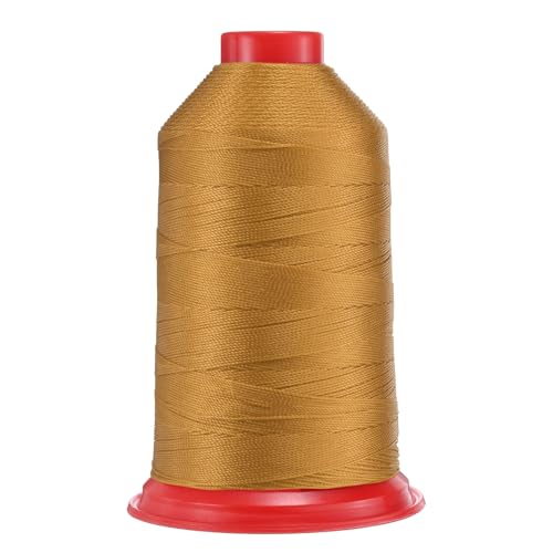 QUARKZMAN 962 Yards Bonded Nylon Nähgarn Größe 630D/3 Nähen-Schweres Duty Nylon Polstergarn Outdoor-Garn für Leder Jeans und Webhandwerk Maschine DIY Goldton von QUARKZMAN