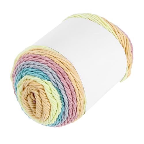 QUARKZMAN Acrylgarn zum Häkeln, 211 Yard 5-fädiges buntes weiches Häkelgarn Baumwollkuchen-Garn für DIY-Strickhandwerk Decken(1 Packx100g,Beige,Blau,Rosa) von QUARKZMAN