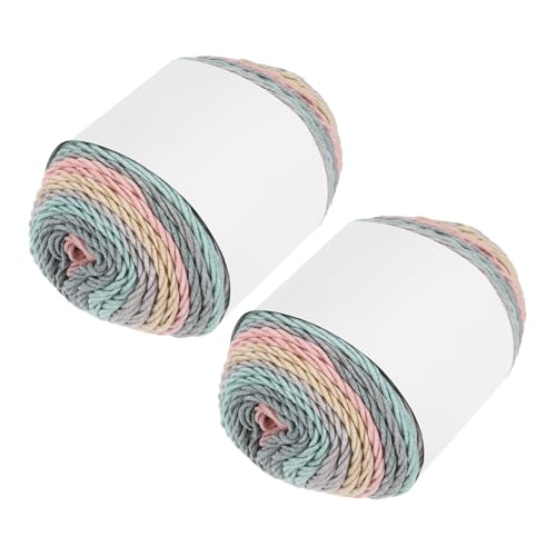 QUARKZMAN Acrylgarn zum Häkeln, 422 Yard 5-fädiges buntes weiches Häkelgarn Baumwollkuchen-Garn für DIY-Strickhandwerk Decken (2 Packx100g, Grau, Grün, Gelb, Rot) von QUARKZMAN