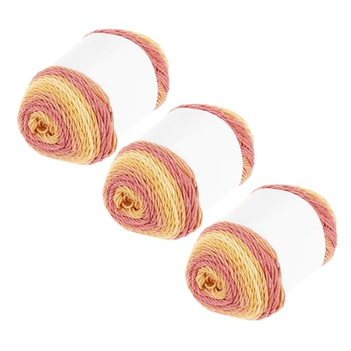 QUARKZMAN Acrylgarn zum Häkeln, 634 Yard 5-fädiges buntes weiches Häkelgarn Baumwollkuchen-Garn für DIY-Strickhandwerk Decken (3 Packx100g, Orange, Gelb, Rot) von QUARKZMAN