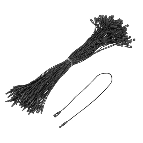 QUARKZMAN Baumwoll-Hangtag-Schnappverschluss-Pins Loop-Preisschild-Befestiger-Plastiketikettenbinder Schwarz 9,8 Zoll Packung mit 100 von QUARKZMAN
