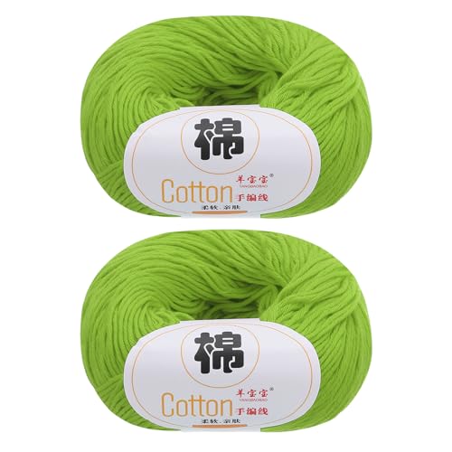 QUARKZMAN Baumwollgarn, 100% Baumwoll-Chunky-Garn zum Handstricken, Deckengarn zum Häkeln, 2 Pakete à 100g/3,53oz (pro Strang 50g/137yards)/Dunkelgrün von QUARKZMAN
