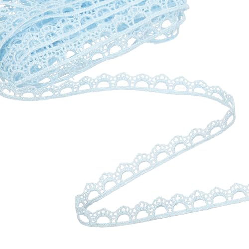 QUARKZMAN Blumen Spitzenband, 0,35" x 5 Yards Polyester besticktes Häkel-Spitzenband Stoff zum Nähen, Hochzeitsdekorationen, Stirnbänder, DIY-Bastelarbeiten von QUARKZMAN