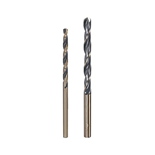 QUARKZMAN Bohrer-Set, Titan-Nitrid-beschichteter Hochgeschwindigkeitsstahl 4341 gerader runder Schaft Bohrer für Edelstahllegierung Kupfer, (5 Stück 2,5 mm, 5 Stück 5 mm) von QUARKZMAN