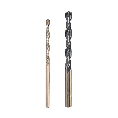 QUARKZMAN Bohrer-Set, Titan-Nitrid-beschichteter Hochgeschwindigkeitsstahl 4341 gerader runder Schaft Bohrer für Edelstahllegierung Kupfer, (5 Stück 2mm, 2 Stück 6mm) von QUARKZMAN