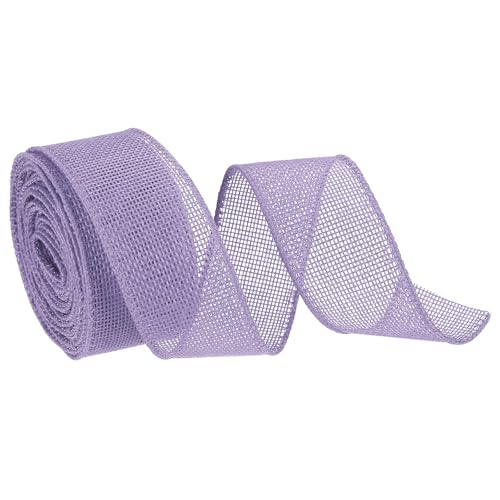 QUARKZMAN Burlap Ribbon Fabric Wired Edge Ribbons Light Purple 1-1/2 Inch x 5 Yard Wired Ribbon for Gift Wrapping, Bow, Wreath, Christmas Tree, Flower Bouquet von QUARKZMAN