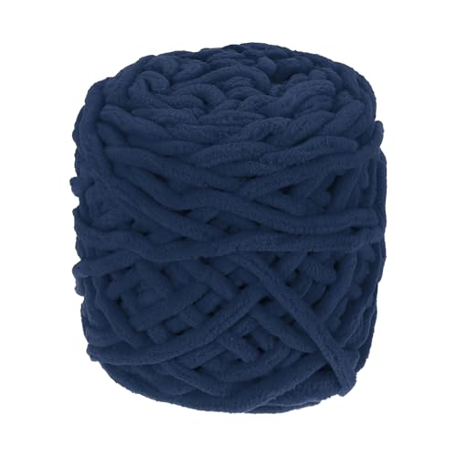 QUARKZMAN Chenille Chunky Garn, 100g/3,5oz Plüschiges Dickes Flauschiges Garn zum Häkeln, Weiche Samtdecke für Pullover Handstricken Häkeln (Blau, 45 m/49 Yards) von QUARKZMAN