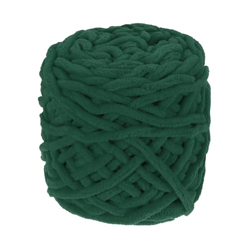QUARKZMAN Chenille Chunky Garn, 100g/3,5oz Plüschiges Dickes Flauschiges Garn zum Häkeln, Weiche Samtdecke für Pullover Handstricken Häkeln (Tiefgrün, 45 m/49 Yards) von QUARKZMAN