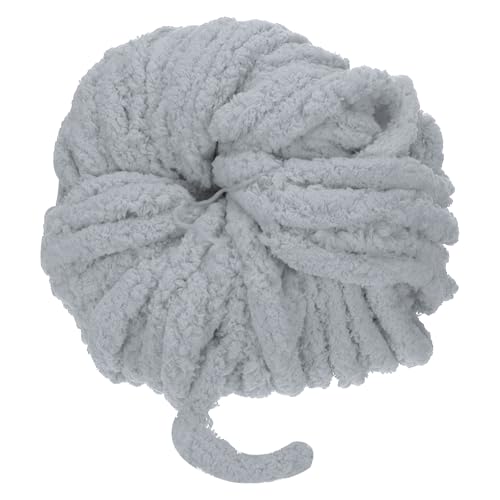 QUARKZMAN Chunky Garn Dickes Flauschgarn zum Häkeln Weiche Chenille-Decke zum Handstricken Häkeln (Hellgrau, 30 Yards/27m) von QUARKZMAN