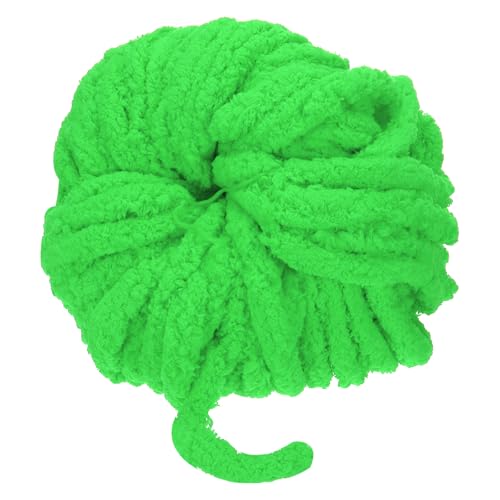 QUARKZMAN Chunky Garn Dickes Flauschgarn zum Häkeln Weiche Chenille-Decke zum Handstricken Häkeln (Hellgrün, 30 Yards/27m) von QUARKZMAN