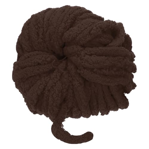QUARKZMAN Chunky Garn Dickes Flauschiges Garn zum Häkeln Weiche Chenille-Decke zum Handstricken (Kaffee, 30 Yards/27m) von QUARKZMAN