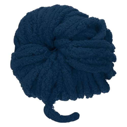 QUARKZMAN Chunky Garn Dickes Flauschiges Garn zum Häkeln Weiche Chenille-Decke zum Handstricken (Marineblau, 30 Yards/27m) von QUARKZMAN