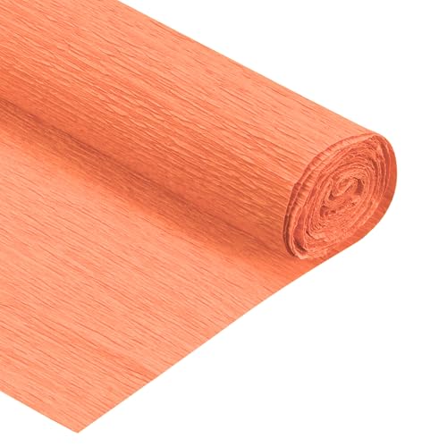 QUARKZMAN Crepe-Papier-Rollen 7,5 Fuß lang 20 Zoll breit für verschiedene große hängende Party-Hintergrund-DIY-Dekorationen, DIY-Zubehör, Orange Rot Packung mit 3 von QUARKZMAN
