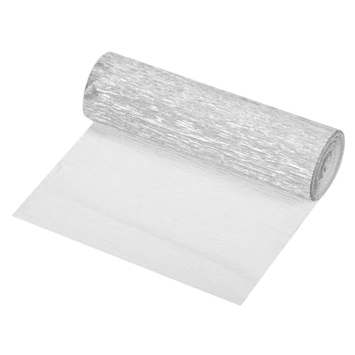 QUARKZMAN Crepe Papier Rollen Crepe Papier Dekoration 8,3ft Lang 5,9 Zoll Breit für Hochzeitszeremonie Verschiedene Festivals Dekoration, Silber QUARKZMAN Crepe Papier Rollen Crepe Papier Dekoration 8,3ft Lang 5,9 Zoll Breit für Hochzeitszeremonie Verschiedene Festivals Dekoration, Silber von QUARKZMAN