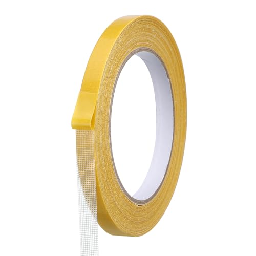 QUARKZMAN Doppelseitiges Gewebeband 1 cm x 20 m Montageband Teppichband Klare Klebebänder Mit Glasfasergewebe Für Kleidung DIY Basteln Wanddekoration von QUARKZMAN