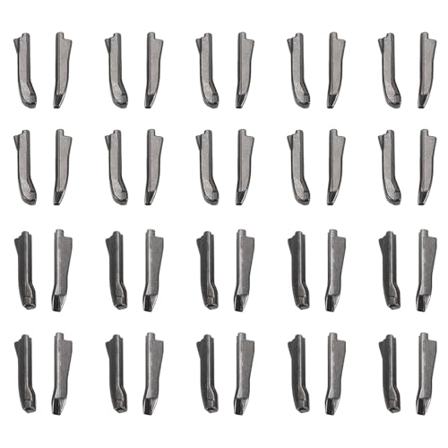 QUARKZMAN Doppelt öffnender Reißverschluss Reparaturverschluss-Set, #3#5 Einfügepins für Jackenmantel Zwei-Wege-Trennreißverschlüsse (Metallic Schwarz, 20 Stück) von QUARKZMAN