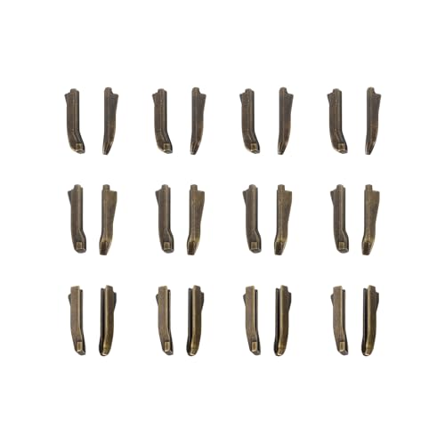 QUARKZMAN Doppelte offene Reißverschluss-Reparatur-Laschen-Kits, #3#5#8 Einsatzstifte für Jackenmantel-Zwei-Wege-Trennreißverschlüsse (Bronze, 12 Paare) von QUARKZMAN