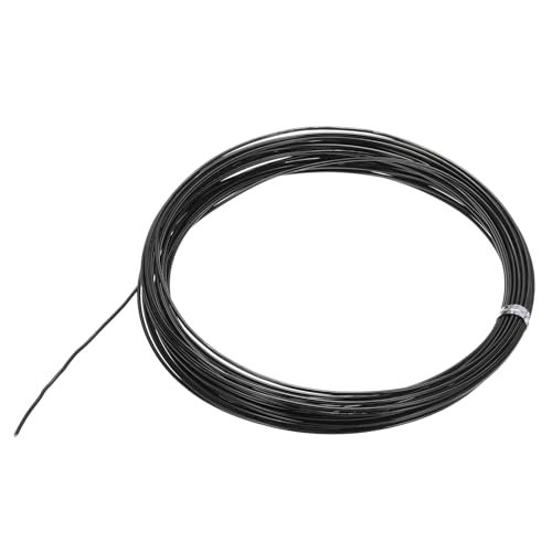 QUARKZMAN Eloxierter Basteldraht 1.2mmx10m Aluminiumdraht Draht zum Basteln Schmuckdraht Basteldraht Metallgedächtnis Flexibler Handwerksdraht für Schmuck Dekokranz DIY (41 AWG, Schwarz) von QUARKZMAN