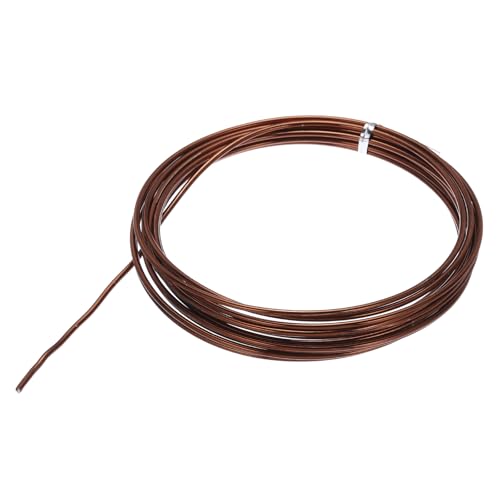 QUARKZMAN Eloxierter Basteldraht 2.5mmx5m Aluminiumdraht Draht zum Basteln Schmuckdraht Basteldraht Metallgedächtnis Flexibler Handwerksdraht für Schmuck Dekokranz DIY (35 AWG, Kupfer) von QUARKZMAN