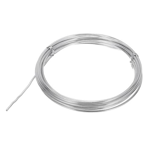 QUARKZMAN Eloxierter Basteldraht 2.5mmx5m Aluminiumdraht Draht zum Basteln Schmuckdraht Basteldraht Metallgedächtnis Flexibler Handwerksdraht für Schmuck Dekokranz DIY (35 AWG, Silber) von QUARKZMAN