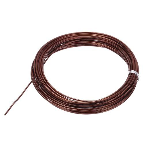 QUARKZMAN Eloxierter Basteldraht 2mmx10m Aluminiumdraht Draht zum Basteln Schmuckdraht Basteldraht Metallgedächtnis Flexibler Handwerksdraht für Schmuck Dekokranz DIY (37 AWG, Kupfer) von QUARKZMAN