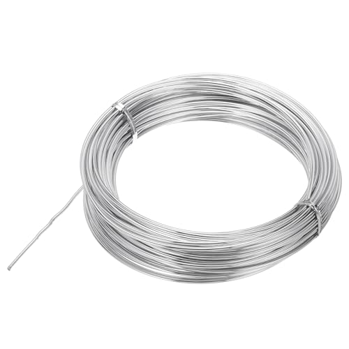 QUARKZMAN Eloxierter Basteldraht 2mmx20m Aluminiumdraht Draht zum Basteln Schmuckdraht Basteldraht Metallgedächtnis Flexibler Handwerksdraht für Schmuck Dekokranz DIY (37 AWG, Silber) von QUARKZMAN