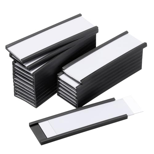 QUARKZMAN Etikettenhalter 2,4" x 0,8" C-Kanal Gummi Magnetisch für Metallregale Organisieren, Büro-Aktenschränke Packung mit 20 von QUARKZMAN