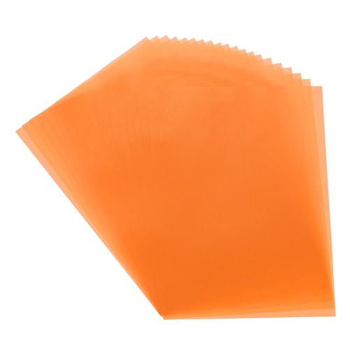 QUARKZMAN Farbiges Pergamentpapier, 20 Blatt Orange Transparenz 8,3" x 5,9" Bedruckbares Pergamentpapier, Durchsichtige Pergamentblätter für den Druck von Hochzeitseinladungen von QUARKZMAN