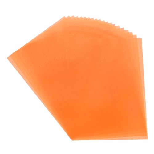 QUARKZMAN Farbiges Pergamentpapier, 20 Blatt Orange Transparenz 8,5 x 11 Bedruckbares Pergamentpapier, Durchsichtige Pergamentblätter für Hochzeitseinladungen Tintenstrahl-Laserdrucker von QUARKZMAN
