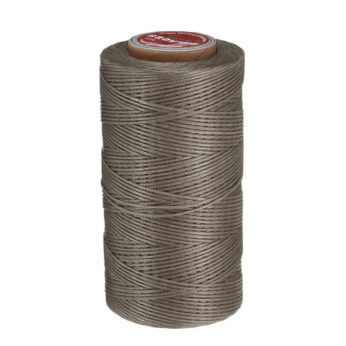 QUARKZMAN Flaches Leder-Nähwachs-Faden, 200m / 219 Yards Polyester Wachs-Schnur, 210D Wachs-Nähgarn für Lederhandwerk, Buchbinden, geflochtene Armbänder, Grau Braun QUARKZMAN Flaches Leder-Nähwachs-Faden, 200m / 219 Yards Polyester Wachs-Schnur, 210D Wachs-Nähgarn für Lederhandwerk, Buchbinden, geflochtene Armbänder, Grau Braun von QUARKZMAN