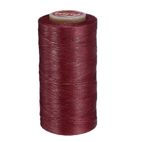 QUARKZMAN Flaches Leder-Nähwachs-Garn, 270m / 295 Yards Polyester Wachsschnur, 150D Wachsnähfaden für Lederhandwerk, Buchbinden, geflochtene Armbänder, Burgunder QUARKZMAN Flaches Leder-Nähwachs-Garn, 270m / 295 Yards Polyester Wachsschnur, 150D Wachsnähfaden für Lederhandwerk, Buchbinden, geflochtene Armbänder, Burgunder von QUARKZMAN