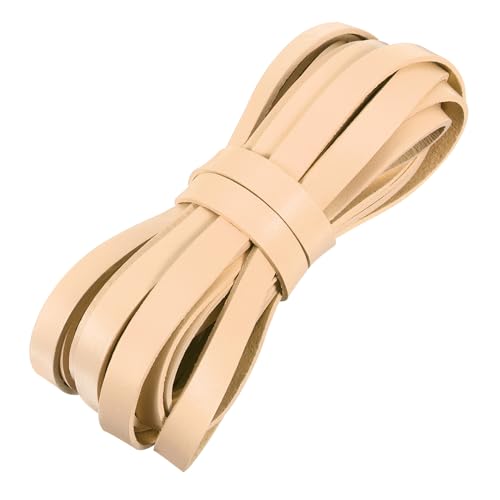QUARKZMAN Flaches Lederband, 5,5 Yard 10mm Lederstreifen Schnürsenkel für DIY-Bastelarbeiten, Herstellung von Armbändern, Handtaschengurten, Braun QUARKZMAN Flaches Lederband, 5,5 Yard 10mm Lederstreifen Schnürsenkel für DIY-Bastelarbeiten, Herstellung von Armbändern, Handtaschengurten, Braun von QUARKZMAN