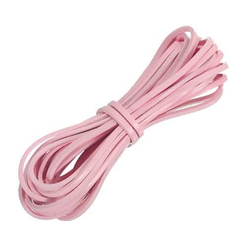 QUARKZMAN Flaches Lederband, 5,5 Yard 3mm Lederstreifen zum Basteln von Armbändern, Geldbörsenriemen, Pink QUARKZMAN Flaches Lederband, 5,5 Yard 3mm Lederstreifen zum Basteln von Armbändern, Geldbörsenriemen, Pink von QUARKZMAN