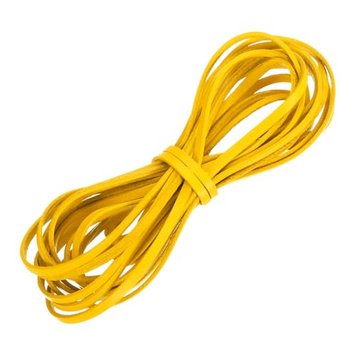 QUARKZMAN Flaches Lederband, 5,5 Yard 4mm Lederstreifen zum Basteln von Armbändern, Geldbörsenriemen, Gelb QUARKZMAN Flaches Lederband, 5,5 Yard 4mm Lederstreifen zum Basteln von Armbändern, Geldbörsenriemen, Gelb von QUARKZMAN