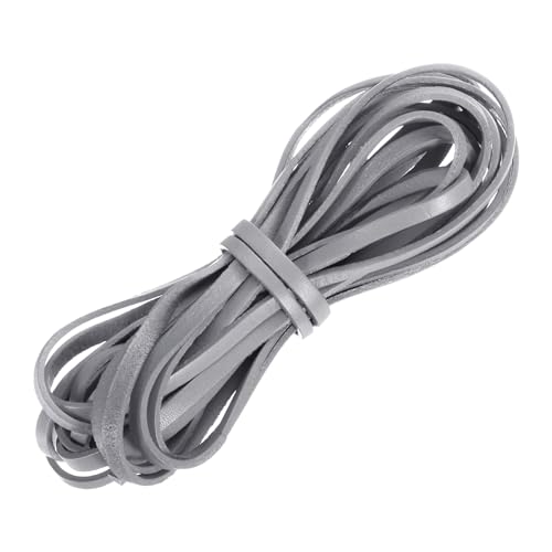 QUARKZMAN Flaches Lederband, 5,5 Yard 5mm Lederstreifen zum Basteln von Armbändern, Geldbörsenriemen, Grau QUARKZMAN Flaches Lederband, 5,5 Yard 5mm Lederstreifen zum Basteln von Armbändern, Geldbörsenriemen, Grau von QUARKZMAN