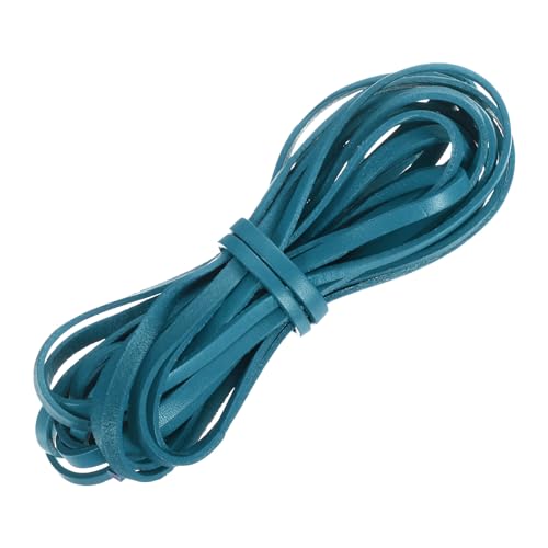 QUARKZMAN Flaches Lederband, 5,5 Yard 5mm Lederstreifen zum Basteln von Armbändern, Geldbörsenriemen, Seeblau QUARKZMAN Flaches Lederband, 5,5 Yard 5mm Lederstreifen zum Basteln von Armbändern, Geldbörsenriemen, Seeblau von QUARKZMAN