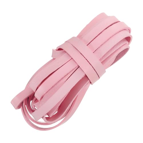 QUARKZMAN Flaches Lederband, 5,5 Yard 8mm Lederstreifen Schnürsenkel für DIY-Bastelarbeiten, Herstellung von Armbändern, Geldbörsenriemen, Pink von QUARKZMAN