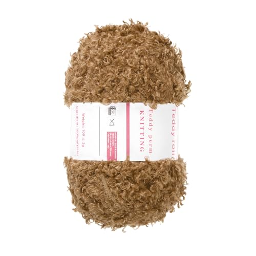 QUARKZMAN Flauschiges Garn Weiches Flauschiges Klobiges Garn Flauschiges Wimperngarn Braun zum Häkeln Stricken Kleidung Tasche - 55Yard/50m, 3,39ozx1 von QUARKZMAN