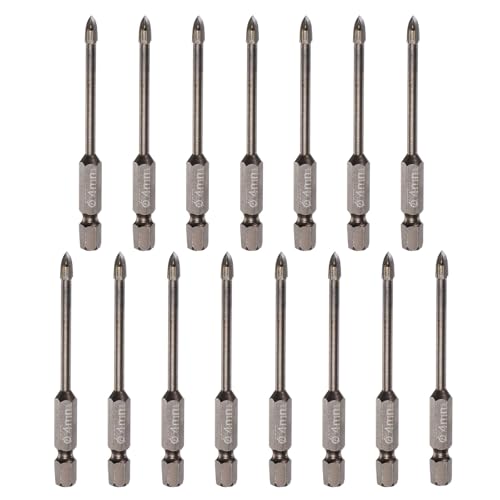 QUARKZMAN Fliesenbohrer, 20 Stück Glasbohrer 4 mm, YG6X-Hartmetall, Diamantbohrer mit 1/4" Sechskantschaft für Keramikfliesen Marmor Spiegel Glas Beton Ziegel Kunststoff Holz von QUARKZMAN