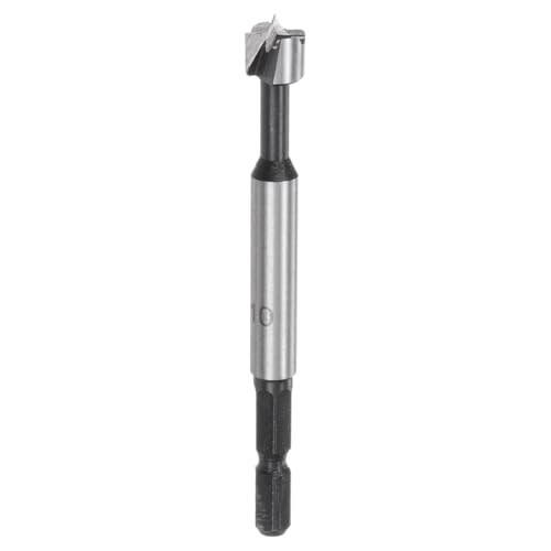 QUARKZMAN Forstner Bohrer 25/64" (10mm) aus Karbonstahl mit mehreren Zähnen zum Bohren von Holz mit Scharnierfräser und 1/4" Sechskantschaft für Hartholz Weichholz von QUARKZMAN