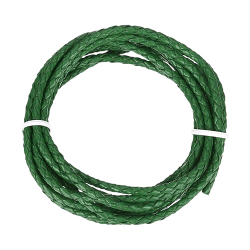 QUARKZMAN Geflochtener Lederband, 3mm Rund Geflochtenes Kunstleder Halsband Schnur 2 Meter für Schmuckherstellung Halsketten Handwerk Flechten, Dunkelgrün, 2m QUARKZMAN Geflochtener Lederband, 3mm Rund Geflochtenes Kunstleder Halsband Schnur 2 Meter für Schmuckherstellung Halsketten Handwerk Flechten, Dunkelgrün, 2m von QUARKZMAN