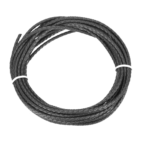 QUARKZMAN Geflochtener Lederband, 3mmx5m Rund Geflochtenes Kunstleder Bolo Schnur für Handwerk Schmuckherstellung Halskette Flechten, Dunkelgrau QUARKZMAN Geflochtener Lederband, 3mmx5m Rund Geflochtenes Kunstleder Bolo Schnur für Handwerk Schmuckherstellung Halskette Flechten, Dunkelgrau von QUARKZMAN