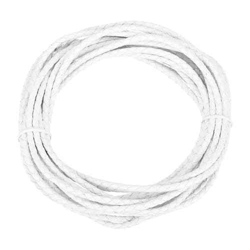 QUARKZMAN Geflochtener Lederband, 3mmx5m Rund Geflochtenes Kunstleder Bolo Schnur für Handwerk Schmuckherstellung Halskette Flechten, Reinweiß QUARKZMAN Geflochtener Lederband, 3mmx5m Rund Geflochtenes Kunstleder Bolo Schnur für Handwerk Schmuckherstellung Halskette Flechten, Reinweiß von QUARKZMAN