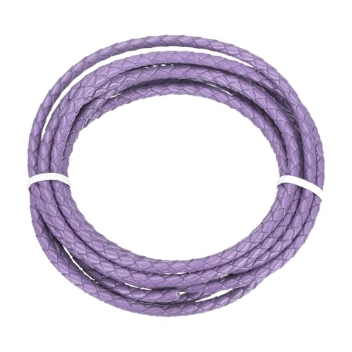 QUARKZMAN Geflochtener Lederband, 4mm Rund Geflochtenes Kunstleder Halsband Schnur 2 Meter für Schmuckherstellung Halsketten Handwerk Flechten, Helllila, 2m QUARKZMAN Geflochtener Lederband, 4mm Rund Geflochtenes Kunstleder Halsband Schnur 2 Meter für Schmuckherstellung Halsketten Handwerk Flechten, Helllila, 2m von QUARKZMAN