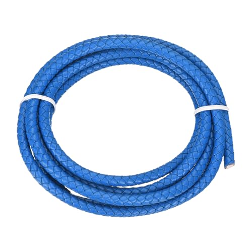 QUARKZMAN Geflochtener Lederband, 6mm Rund Geflochtenes Kunstleder Halsband Schnur 2 Meter für Schmuckherstellung Halsketten Handwerk Flechten, Blau, 2m QUARKZMAN Geflochtener Lederband, 6mm Rund Geflochtenes Kunstleder Halsband Schnur 2 Meter für Schmuckherstellung Halsketten Handwerk Flechten, Blau, 2m von QUARKZMAN