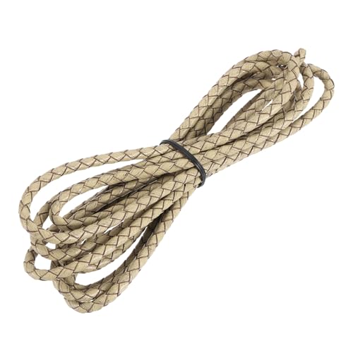 QUARKZMAN Geflochtener Lederband, Rundes Leder Bolo Krawatten Schnur Seil für Handwerk, Schmuckherstellung, Halskette, Armbänder, 4mm x 2m, Retro Khaki QUARKZMAN Geflochtener Lederband, Rundes Leder Bolo Krawatten Schnur Seil für Handwerk, Schmuckherstellung, Halskette, Armbänder, 4mm x 2m, Retro Khaki von QUARKZMAN
